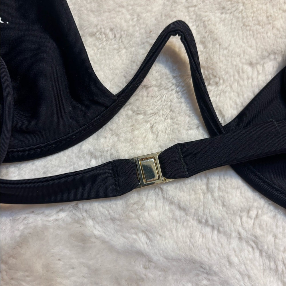 Bamba Bikini Top Med Vino Black V-Shape Underwire Adjustable Straps Bodycon FLAW - Picture 10 of 14